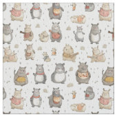 Tissu Quirky Quarters : Whimsy Hippo (fermé)