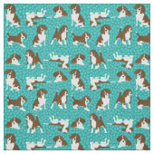 Tissu race de chien beagle - turquoise (Échantillon)