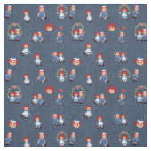 Tissu Raggedy Ann et Andy sur Blue Denim (Échantillon)