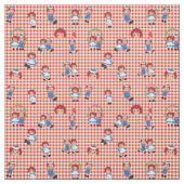 Tissu Raggedy Ann et Andy sur Red En vichy (Échantillon)