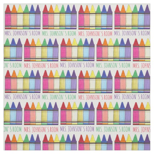 Tissu Rainbow Crayons Artist Art Enseignant (Échantillon)