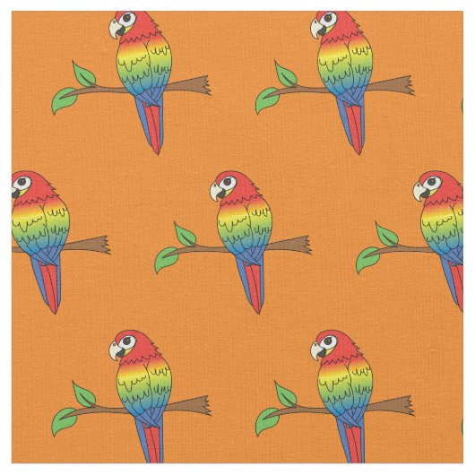 Tissu Rainbow Macaw Parrots mignons Oiseaux (Fermer)