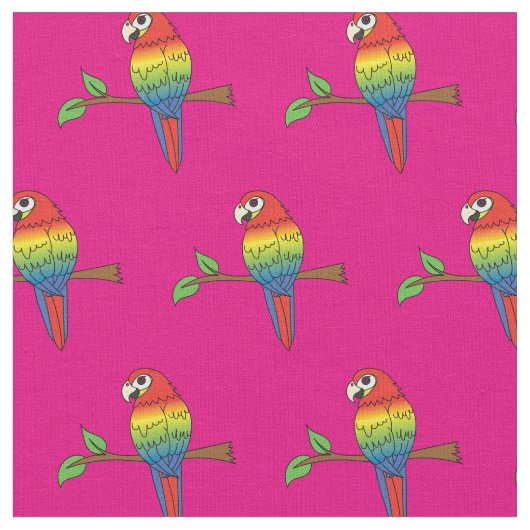 Tissu Rainbow Macaw Parrots mignons Oiseaux (Fermer)