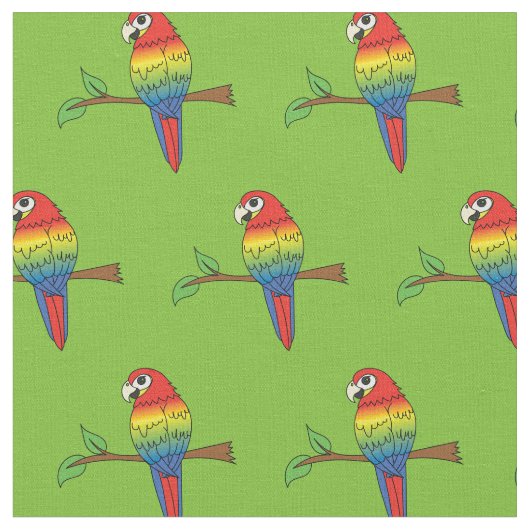 Tissu Rainbow Macaw Parrots mignons Oiseaux (Fermer)