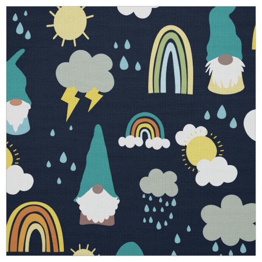 Tissu Rainy Day Gnomes Rainbow Kids (Échantillon)