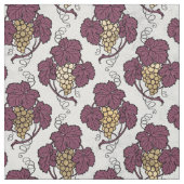 Tissu Raisins et Feuilles Abstraits en or blanc (Échantillon)