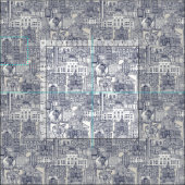 Tissu Raleigh NC toile bleue (Carreau)