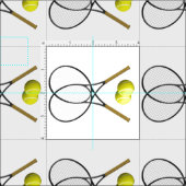 Tissu Raquettes et boules de tennis (Carreau)