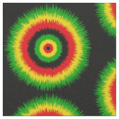Tissu Rasta Red Yellow Green Tie Dye Circles Pattern (Fermer)