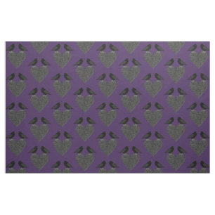 Tissu Ravens gothiques et Coeur noir