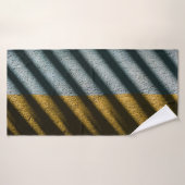 Tissu rayé noir et brun (Serviette de bain)