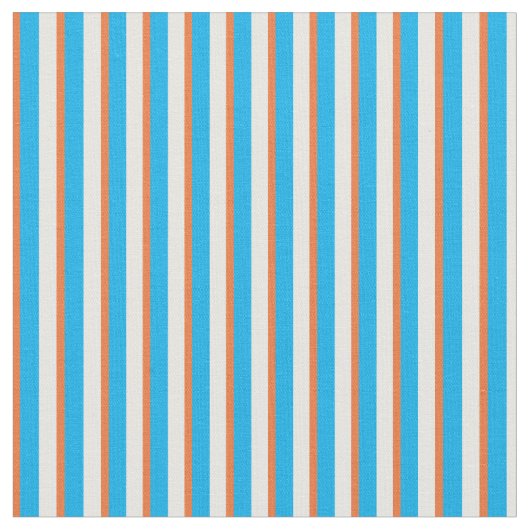 Tissu rayé orange blanc fait sur commande de bleu (Fermer)