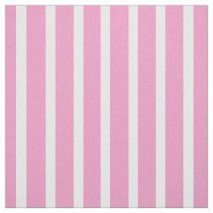 Tissu rayé rose et blanc vertical