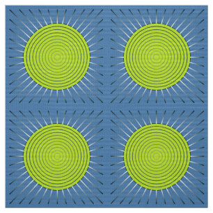 Tissu Rayon de soleil géométrique moderne - bleu de
