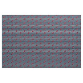 Tissu Rayure blanche bleue de monogramme rouge nautique (Yard)