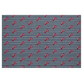 Tissu Rayure blanche bleue de monogramme rouge nautique (Fat Quarter)