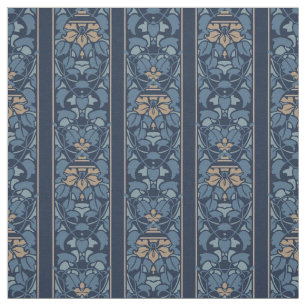 Tissu Rayure bleue et brun clair de nouveau d'art