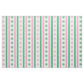 Tissu Rayure de golf festonnée Prépa - Rose & Vert (Fat Quarter)