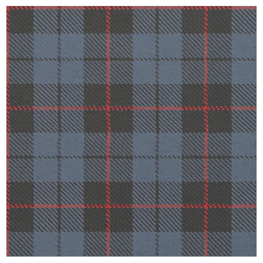 Tissu Rayure rouge/noire plaid bleu/gris (Fermer)