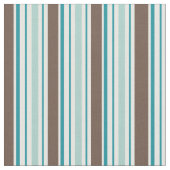 Tissu Rayures blanches Brown vert-bleu (Fermer)