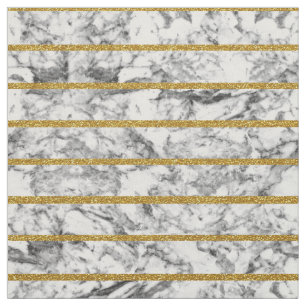 Tissu Rayures de marbre blanches noires d'effet de