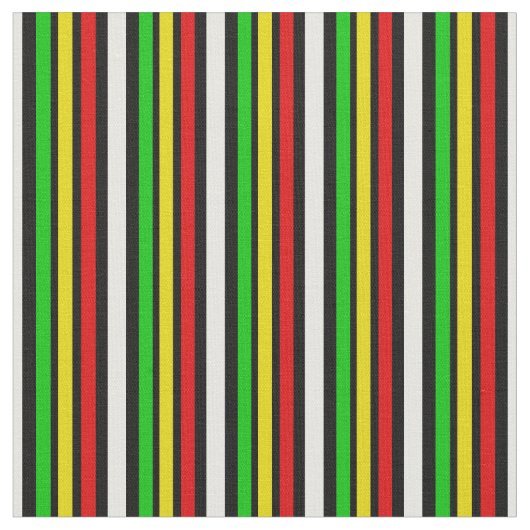 Tissu Rayures de Rasta avec le noir (Fermer)