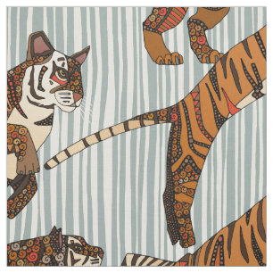 Tissu rayures de tigre argent