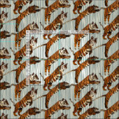 Tissu rayures de tigre argent (Carreau)