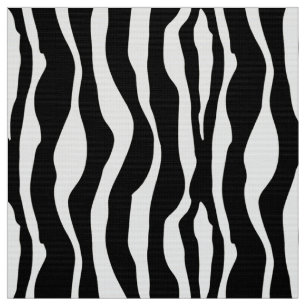 Tissu Rayures de zèbre - noires et blanches