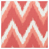 Tissu Rayures d'Ikat Chevron - orange et blanc de (Détail)