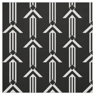 Tissu Rayures et chevrons blancs verticaux sur le noir