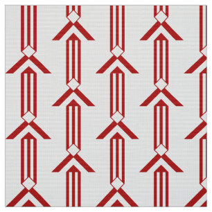 Tissu Rayures et chevrons rouges géométriques sur le