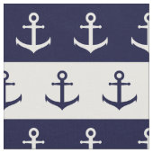 Tissu Rayures et motif nautiques d'ancre (Fermer)