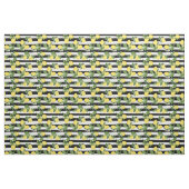 Tissu Rayures Noires Citron Citrons (Fat Quarter)