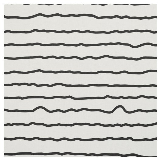 Tissu rayures ondulées noir et blanc (Échantillon)