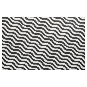 Tissu Rayures onduleuses blanches noires