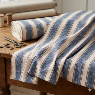 Tissu Rayures Patriotiques Rouge, Blanc & Bleu ID1307