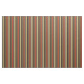 Tissu Rayures rétro orange brûlé et olive (Yard)