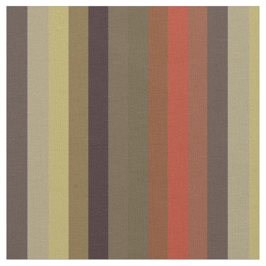 Tissu Rayures rétro orange brûlé et olive (Fermer)