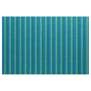 Tissu Rayures Turquoises atomiques et turquoise Lin natu