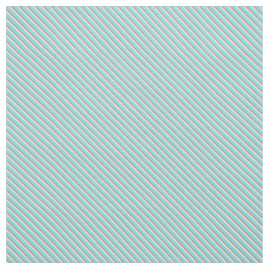 Tissu Rayures turquoises et de corail (Échantillon)
