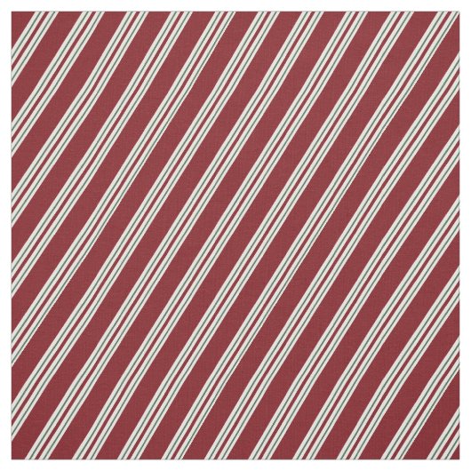 Tissu Rayures vertes blanches rouges (Échantillon)