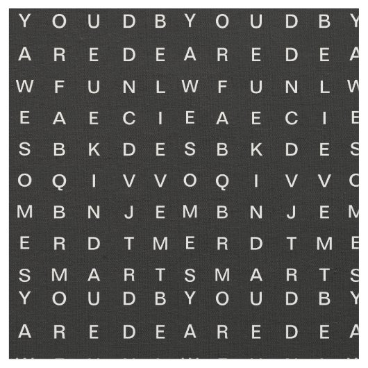 Tissu Recherche de mots (Inspirationnel) noir (Fermer)