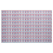 Tissu Rectangle Abstrait en rouge, blanc et bleu (Yard)