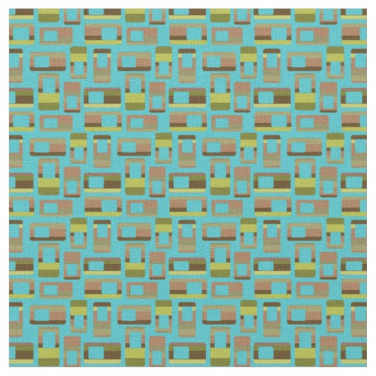 Tissu Rectangles à bandes turquoise (Fermer)