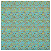 Tissu Rectangles à bandes turquoise (Échantillon)