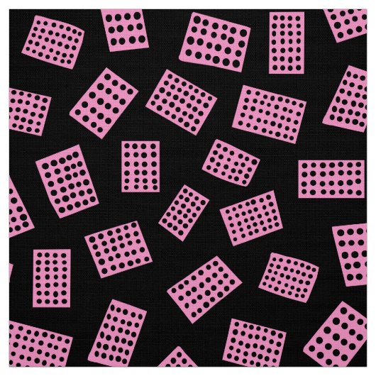 Tissu Rectangles Abstraites 081122 - Rose sur Noir (Échantillon)