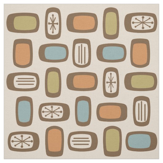 Tissu Rectangles arrondies MCM du milieu du siècle (Échantillon)
