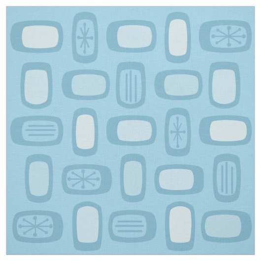 Tissu Rectangles arrondies MCM du milieu du siècle Bébé  (Échantillon)