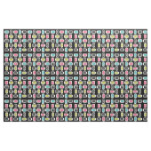 Tissu Rectangles arrondies MCM du milieu du siècle Noir (Yard)